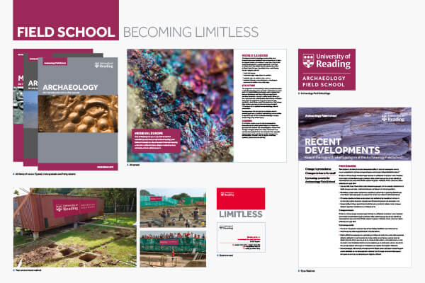 The University of Reading brand guideline examples