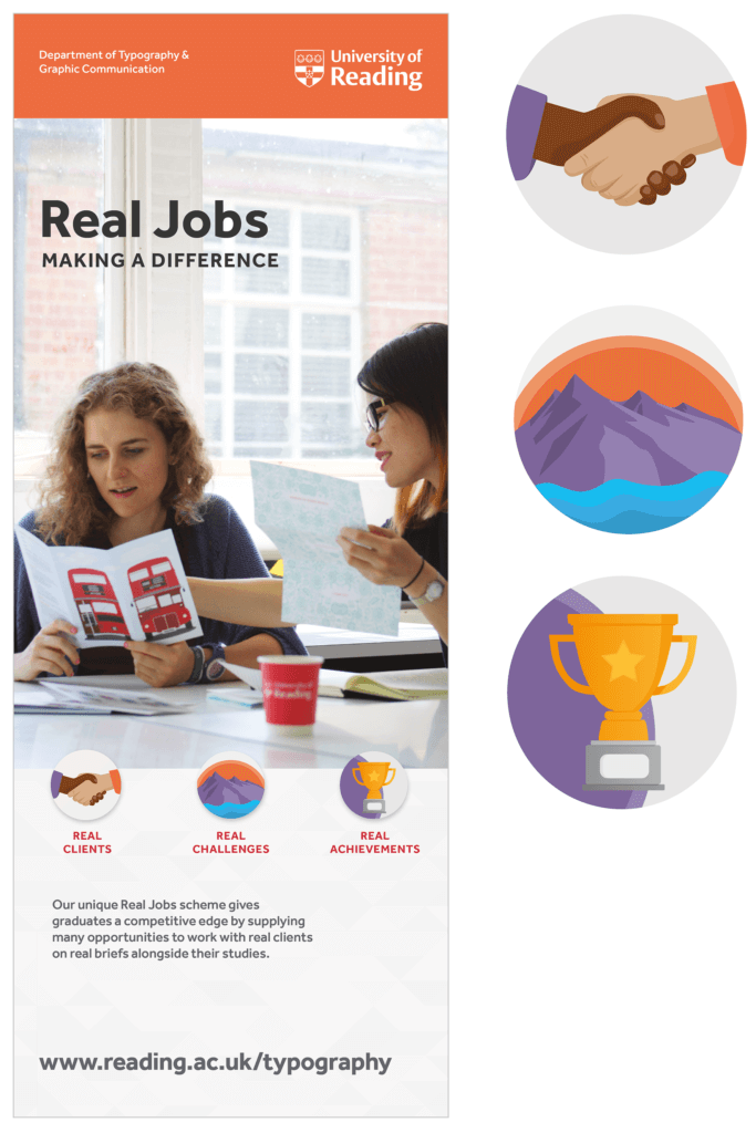 Design development for the Real Jobs banner