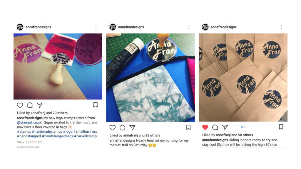 Anna Fran Designs Instagram posts