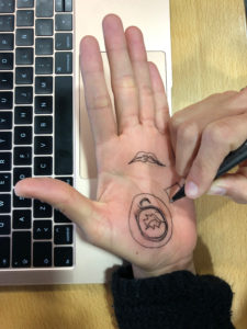 Draw on your hand.