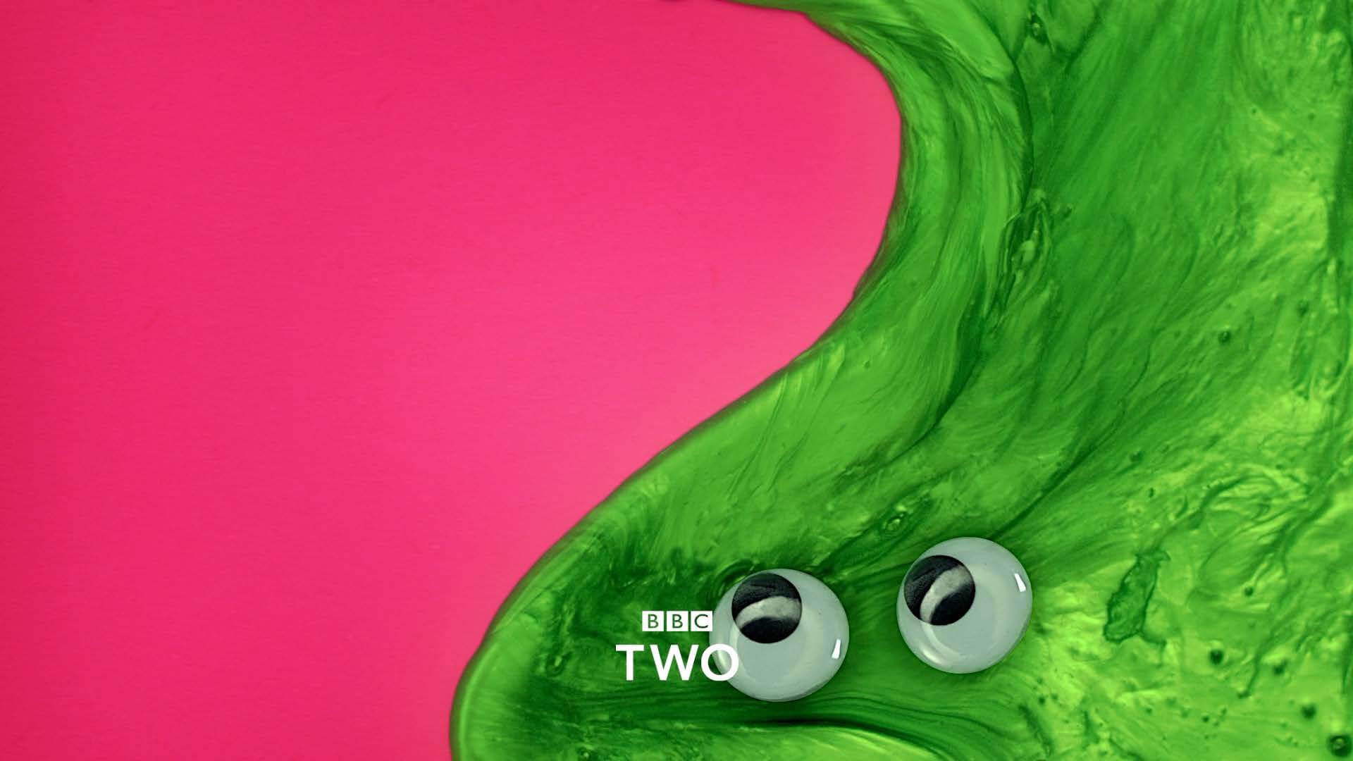 BBC Two slime programme transition card