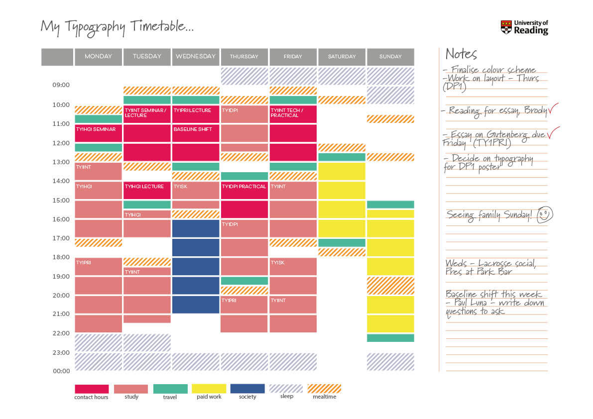 Typography Timetables – Typography & Graphic Communication