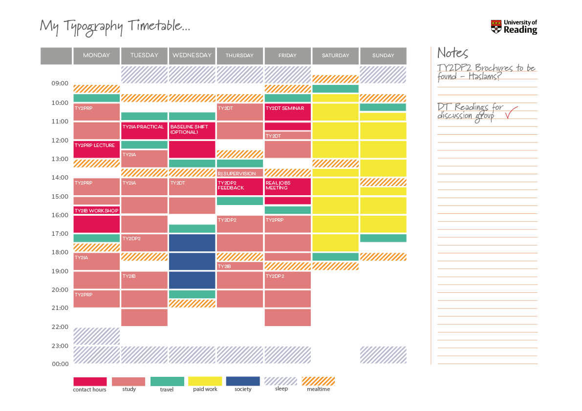 Typography Timetables – Typography & Graphic Communication