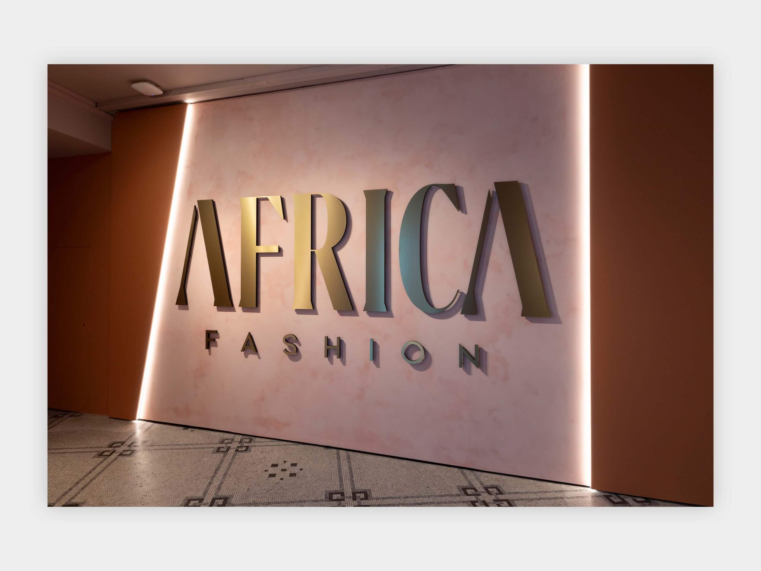 V&A Africa Fashion exhibition's brand identity on display