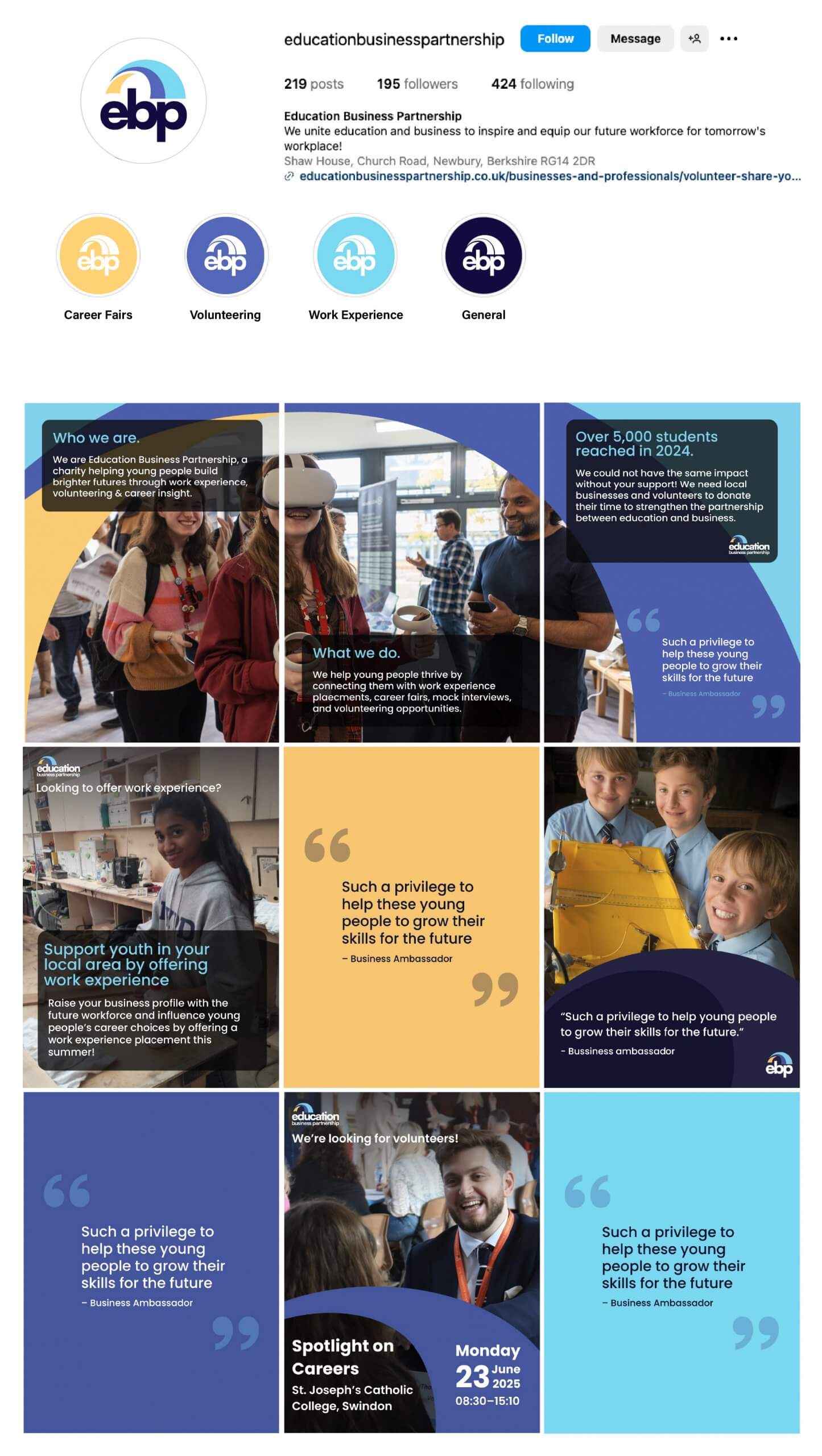 Instagram mockup with templated posts