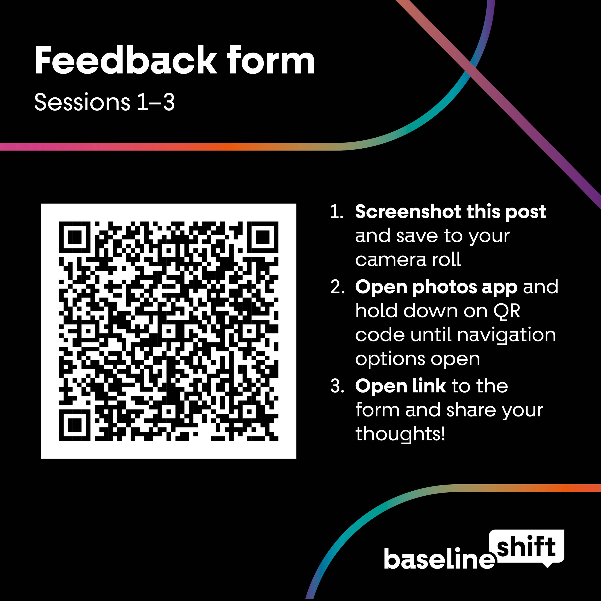 Baseline Shift feedback form Instagram post