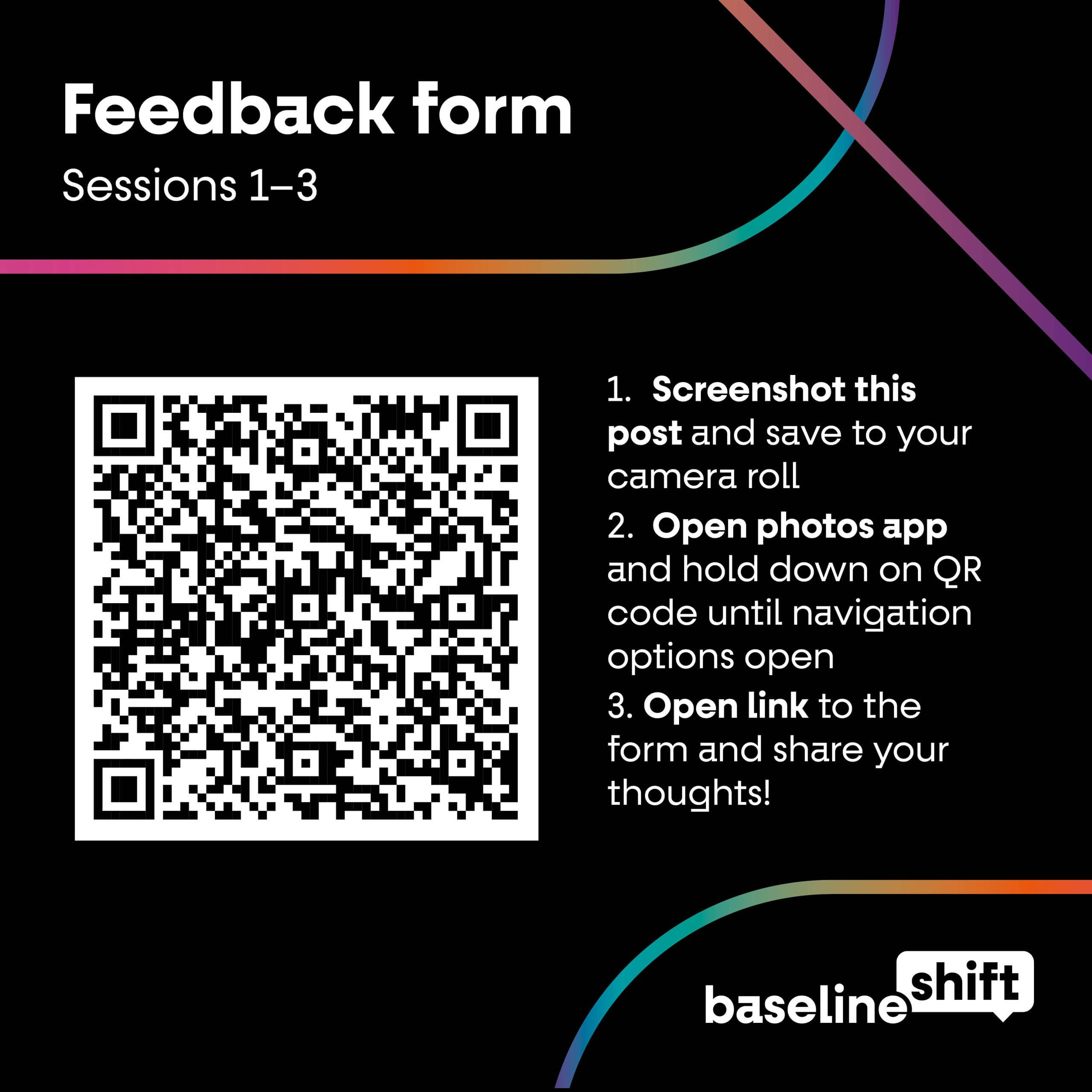 Baseline Shift feedback form Instagram post