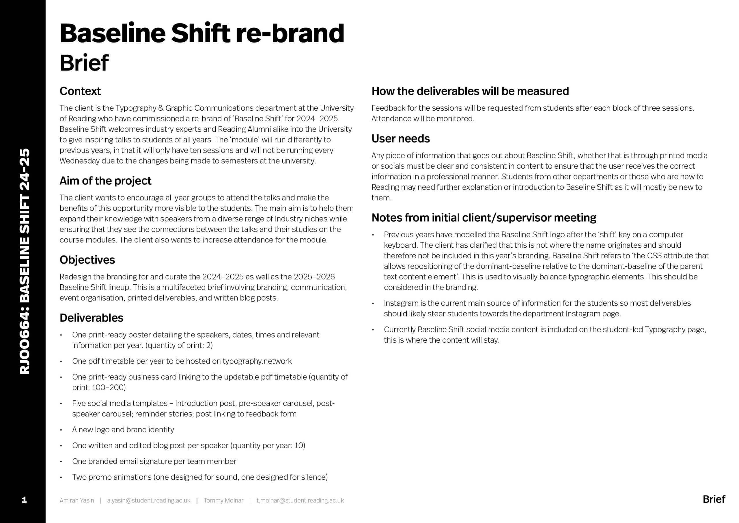 Baseline shift 24/25 restated brief