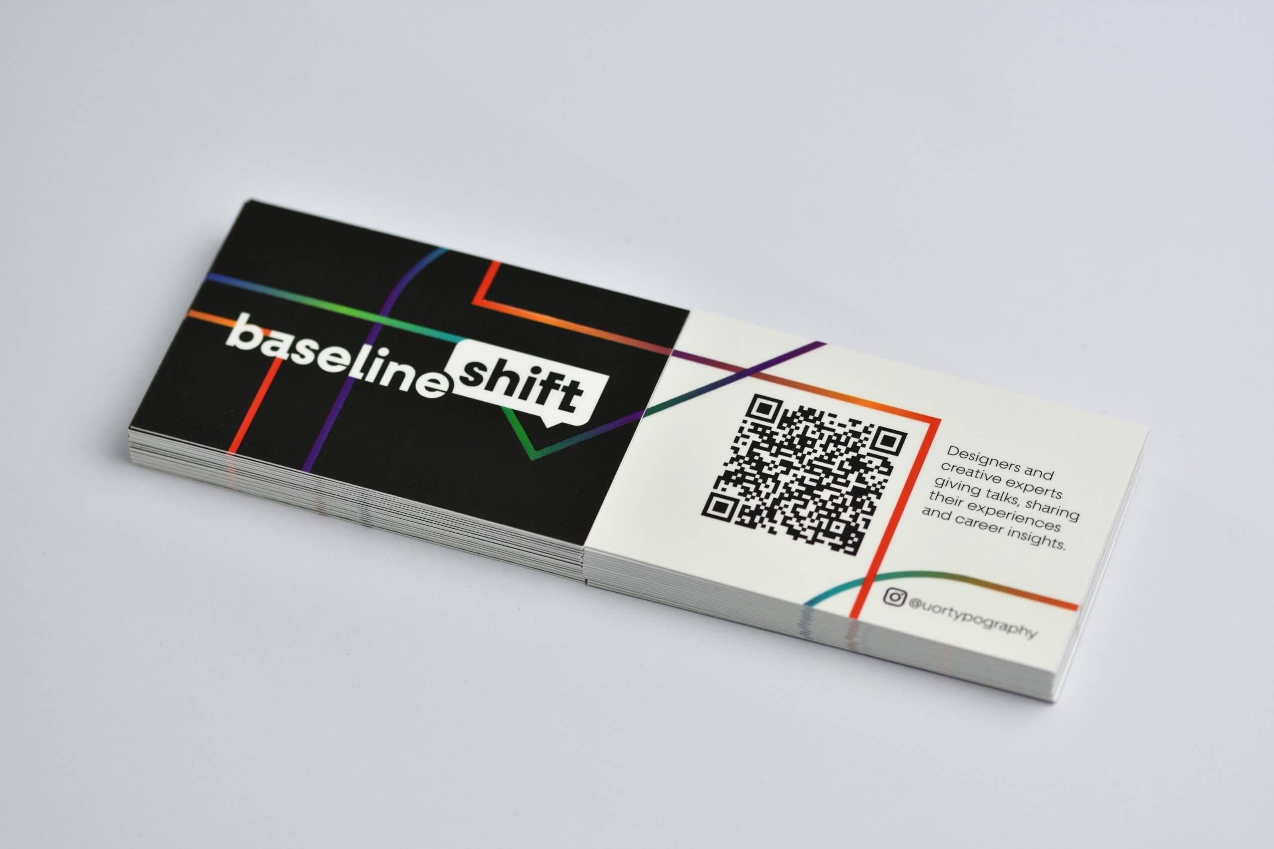 Final business cards that line up when placed in series