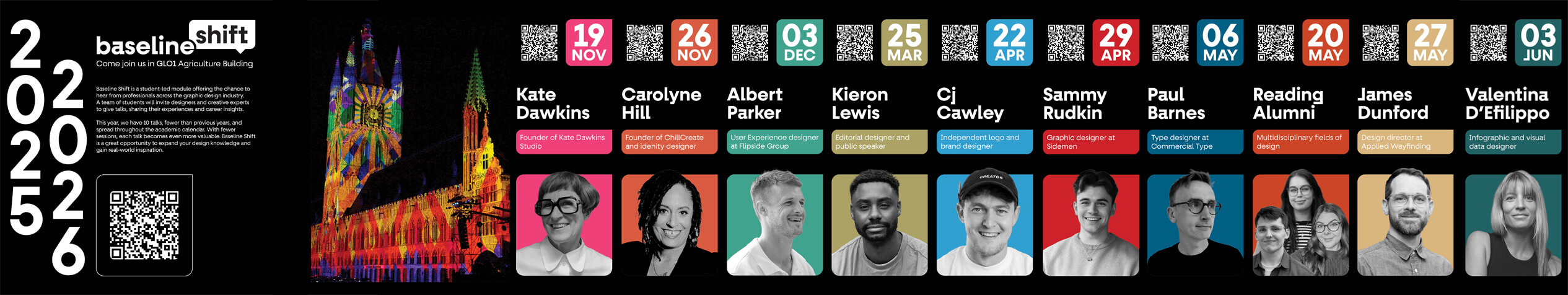 Final digital design of Baseline Shift poster (visual is for year 2025–26)